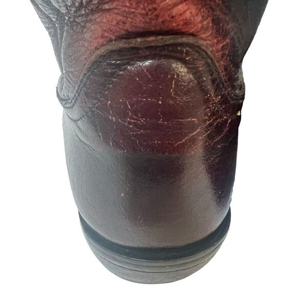 Dan Post Vintage Burgandy Maroon Leather Cowboy Boots 9.5 Western Roper - Picture 11 of 16